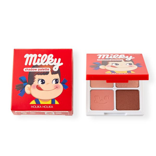 捨て色なし!HOLIKA HOLIKA(ホリカホリカ)『ペコちゃんエディション シャドウパレット 01 イチゴキャラメル 』の使用感をレポに関する画像1