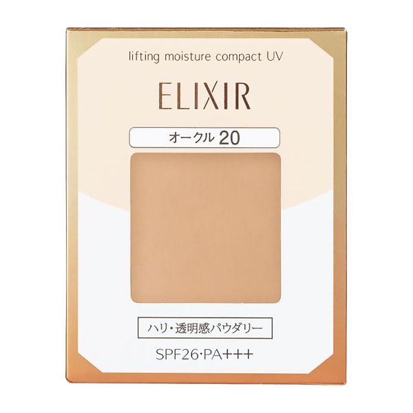 ひと塗りで明るい肌に仕上げる、ELIXIR(エリクシール)『リフティングモイスチャーパクト UV オークル20』の使用感をレポに関する画像1