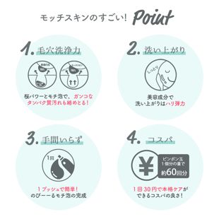 モッチスキン 吸着泡洗顔 しっとりタイプ 150g の画像 2