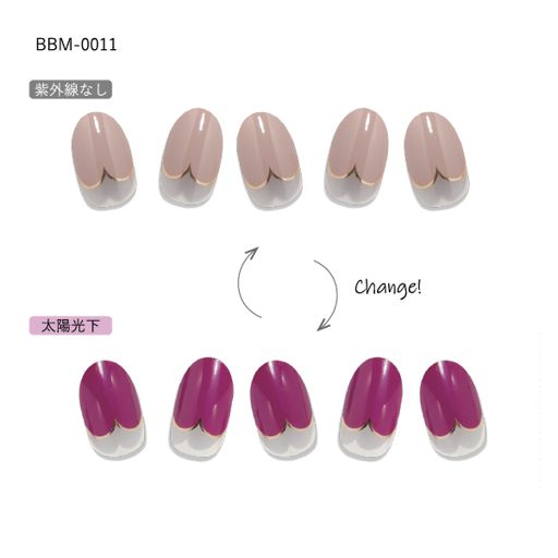 CCPORAPORA カラーチェンジジェルネイルシール BBM-0011 26pcs の画像 4