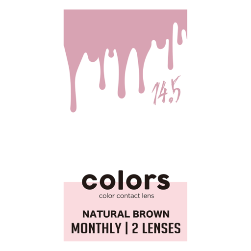 カラーズ colors 1ヵ月(2枚入)UV ナチュラルブラウン 2枚 ±0.00 DIA 14.5㎜ BC 8.7㎜ の画像 3