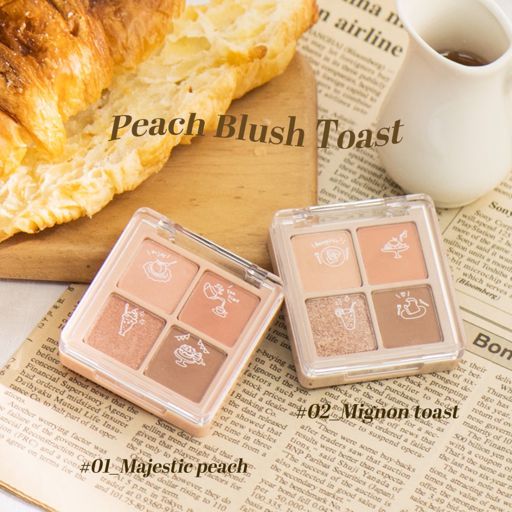 NOTONE  Peach Blush Toast cafe eye palette 01 Majestic Peach 7.4g の画像 16