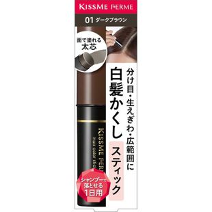 キスミー フェルム 白髪カバースティック 01 ダークブラウン 7.6g の画像 0