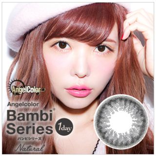 エンジェルカラー バンビシリーズナチュラル ワンデー ナチュラルブラック 10枚 ±0.00 DIA 14.2mm BC 8.5mmの画像