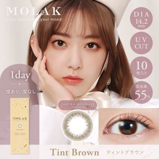 MOLAK MOLAK ワンデー ティントブラウン 10枚 ±0.00 DIA 14.2mm BC 8.6mmの画像