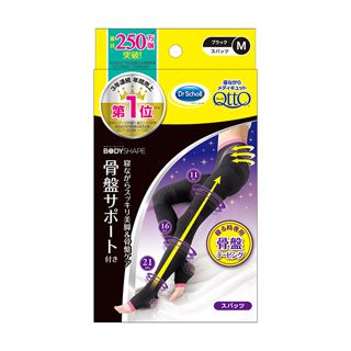 メディキュット メディキュットボディシェイプ 寝ながらスパッツ 骨盤サポート付き M ブラック 1足の画像