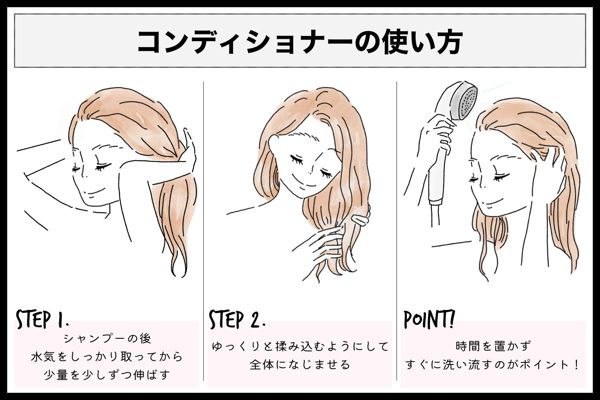 コンディショナーの正しい使い方を徹底解説!注意点も要チェックの画像