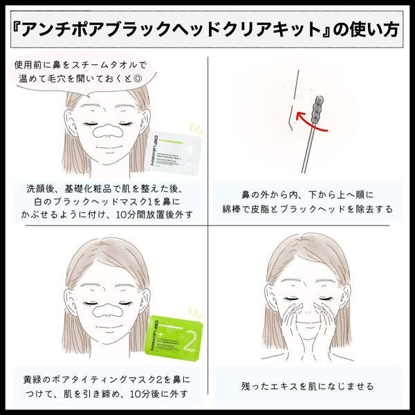 Cnp アンチポアブラックヘッドクリアキット で毛穴ケア 口コミと使い方をチェック Noin ノイン