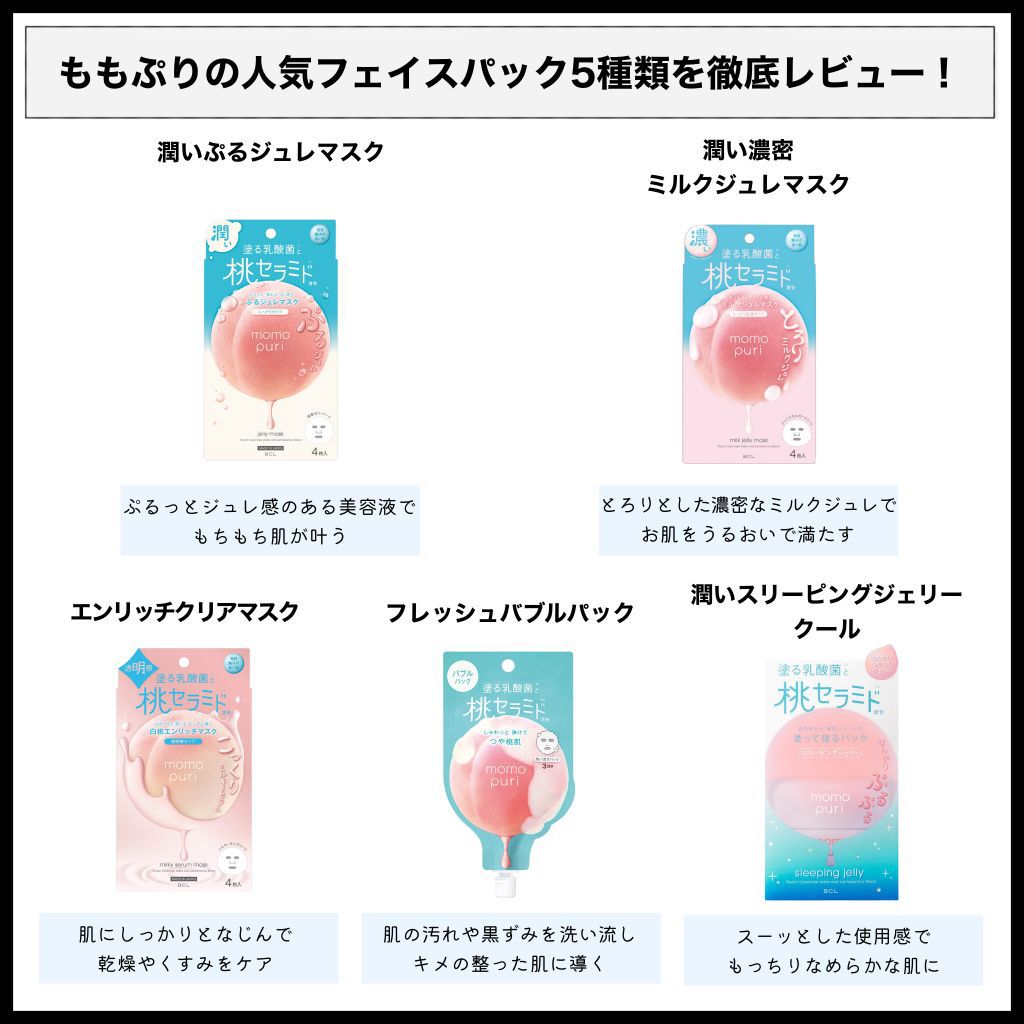 ももぷりの人気おすすめパックを徹底レビュー【全種レポ】｜NOIN（ノイン）