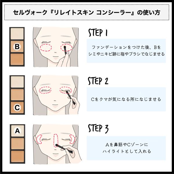 セルヴォークのコンシーラー全種を徹底レビュー【使ってみた】の画像