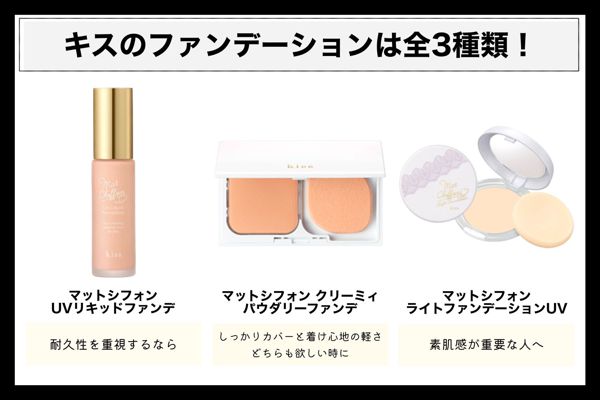 キスのファンデーションおすすめアイテムを徹底レビュー【全種レポ】の画像
