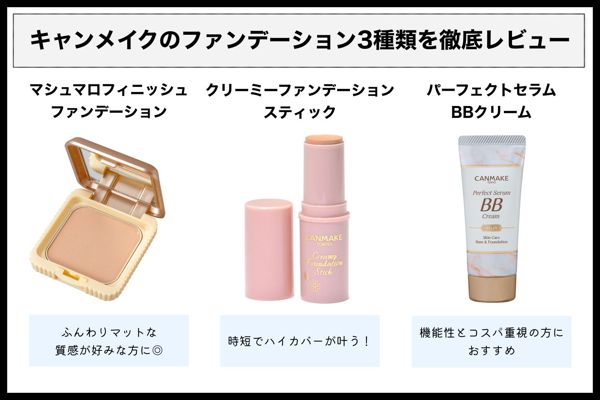 キャンメイクのファンデーションを徹底レビュー 全種レポ Noin ノイン