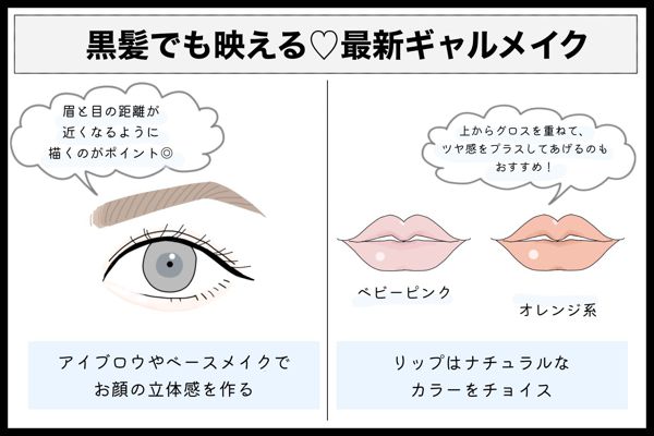 ギャルメイクのやり方やそのコツをレクチャー! 黒髪・カラコンなし・つけまなしなども♡ 【2020】の画像
