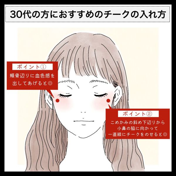 【チークの入れ方徹底解説】丸顔や面長など顔型別おすすめテクニック♡ なりたい印象別もの画像